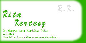 rita kertesz business card