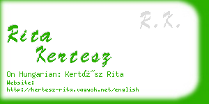 rita kertesz business card